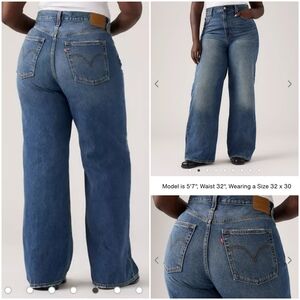 Levi's Women's Ribcage Wide Leg Jeans 33x32 NWT Super High Rise